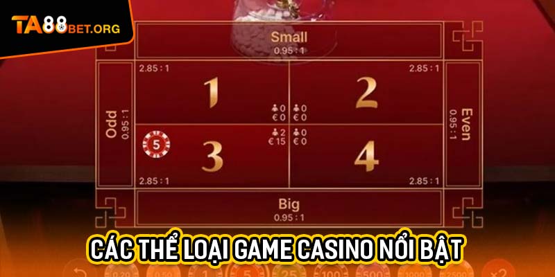 Fantan Casino Và Những Điểm Nổi Bật Đáng Để Bạn Khám Phá 3 Các thể loại game casino nổi bật có tại cổng game TA88